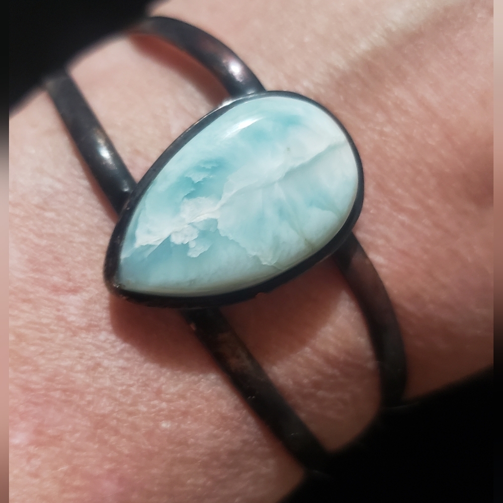 Larimar Copper Cuff Bracelet